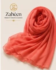 Coral everyday heavy chiffon hijab scarf