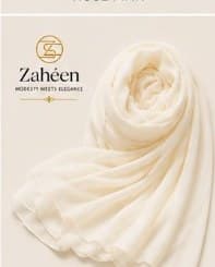 Ivory everyday heavy chiffon hijab scarf